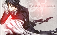 brunettes suit tie kuroshitsuji sebastian michaelis red eyes knives anime anime boys white gloves  Wallpaper